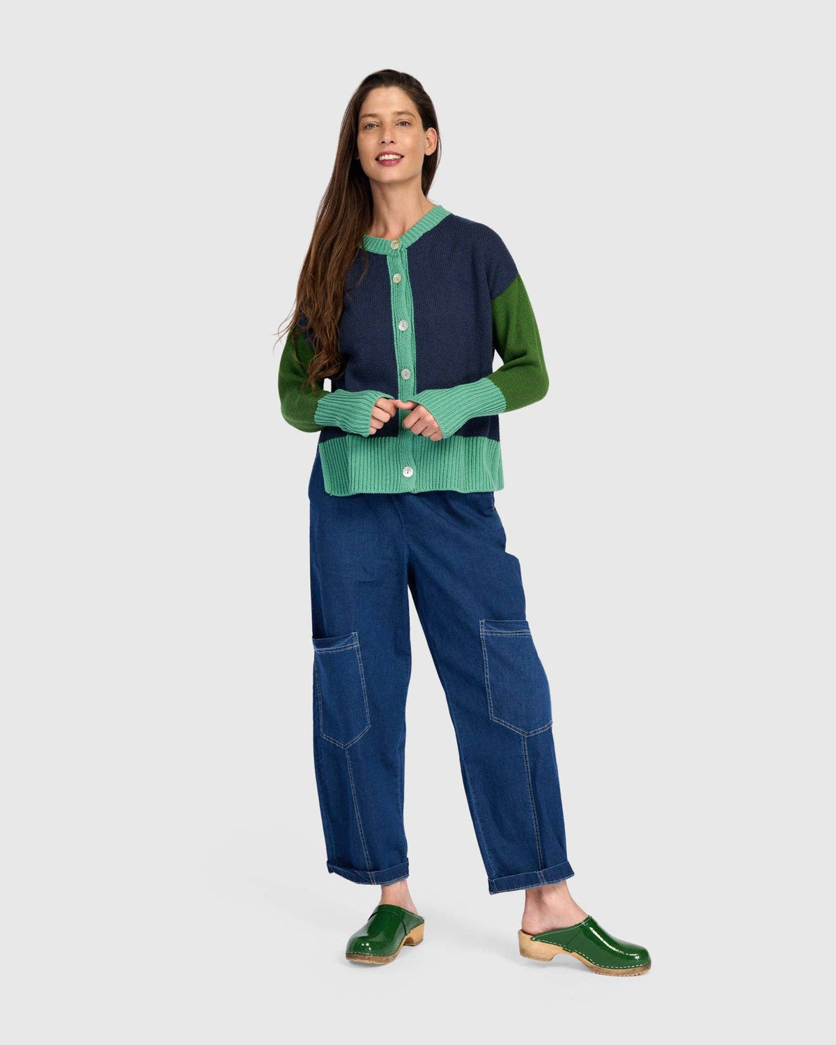 Marmalade Cardigan, Blue/Green: Midnight / ONE SIZE