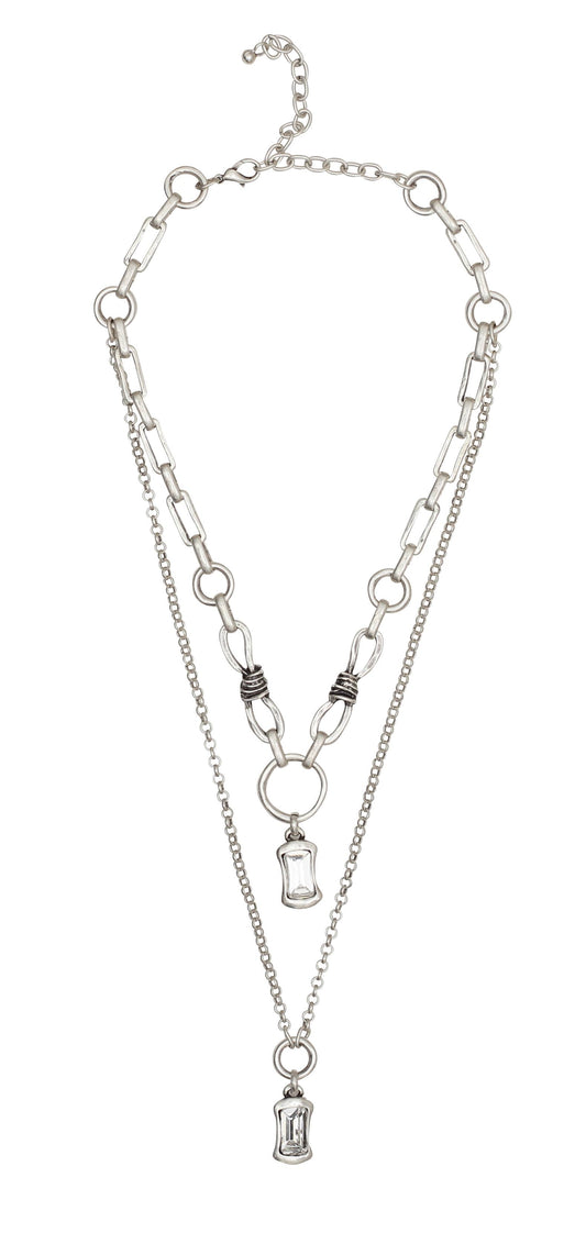 Handmade Melancholy Pewter Necklace - NN3521