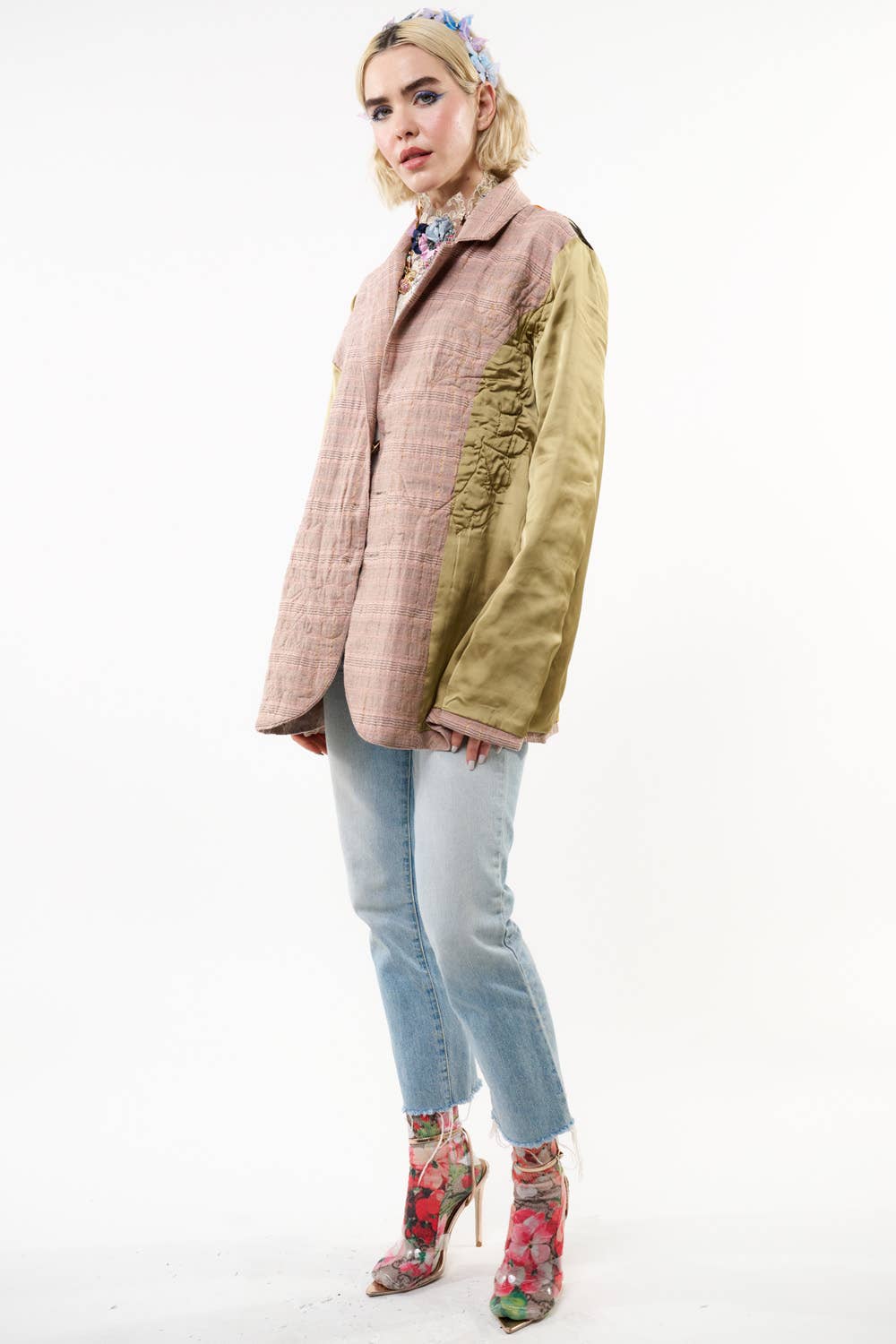 Sudden Sensation Blazer | Pink Jacket | Embroidered Jacket: Pink Ash / S
