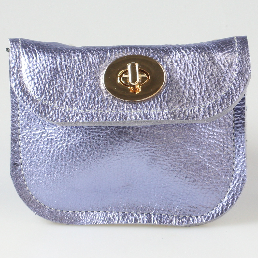 The Turnlock Metallic Leather Wallets: 3 sizes!: Gunmetal / Hamilton: 8"x4.5"