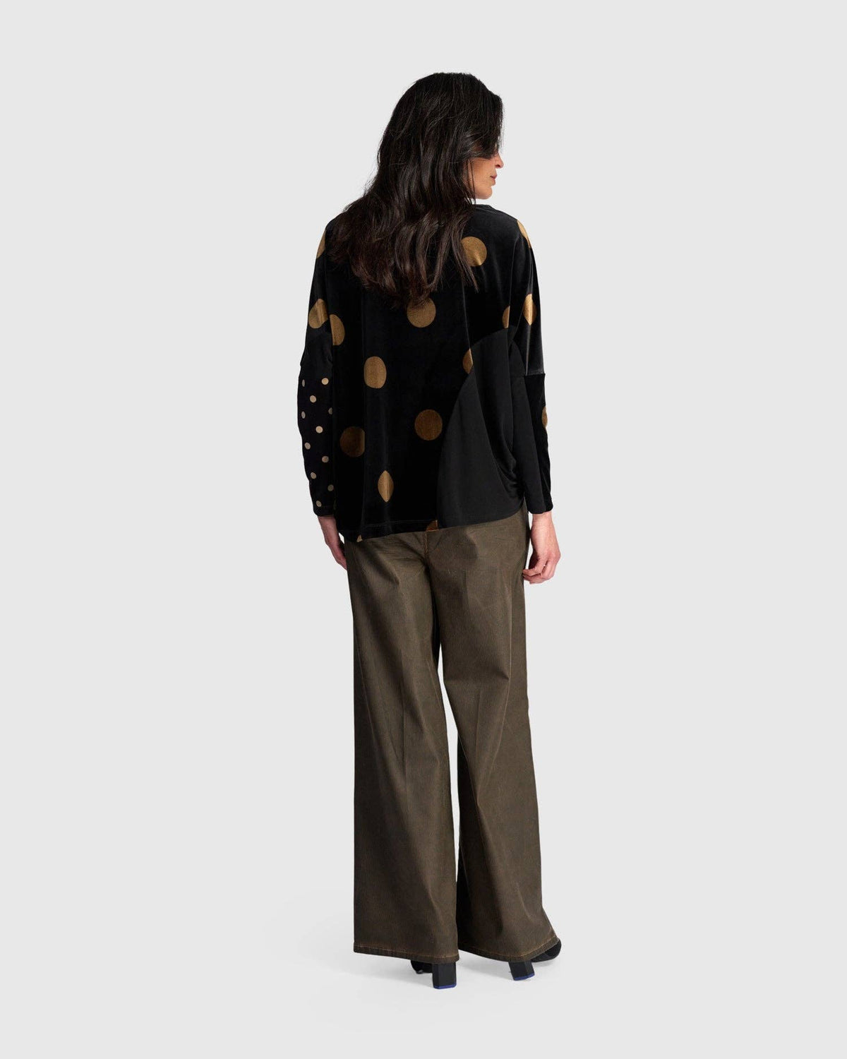 Everyday Velvet Curve Top, Black/Gold Dot: Eclipse / M (US 12-14)
