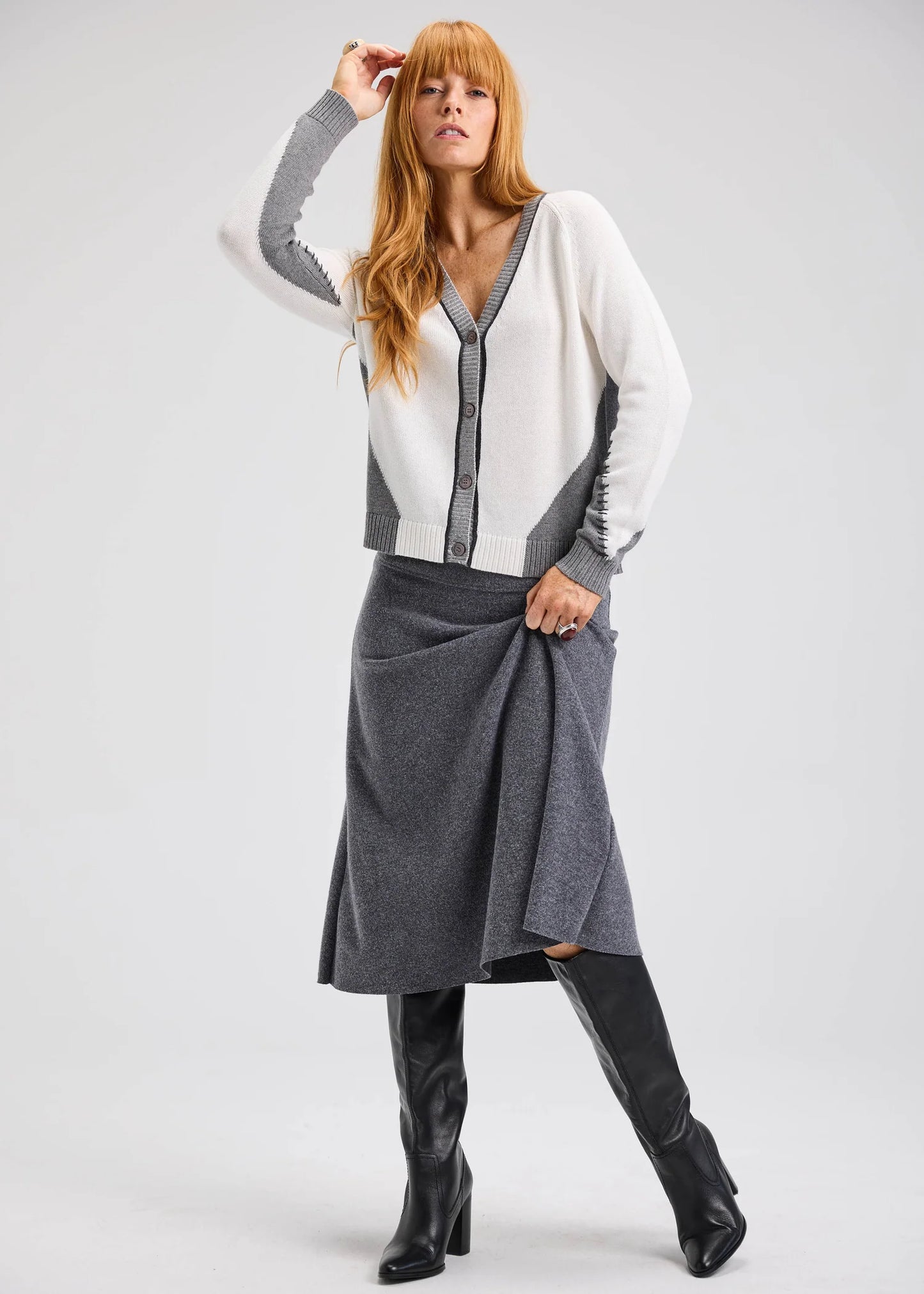Panelled Cardi ZP7508U - Zaket & Plover