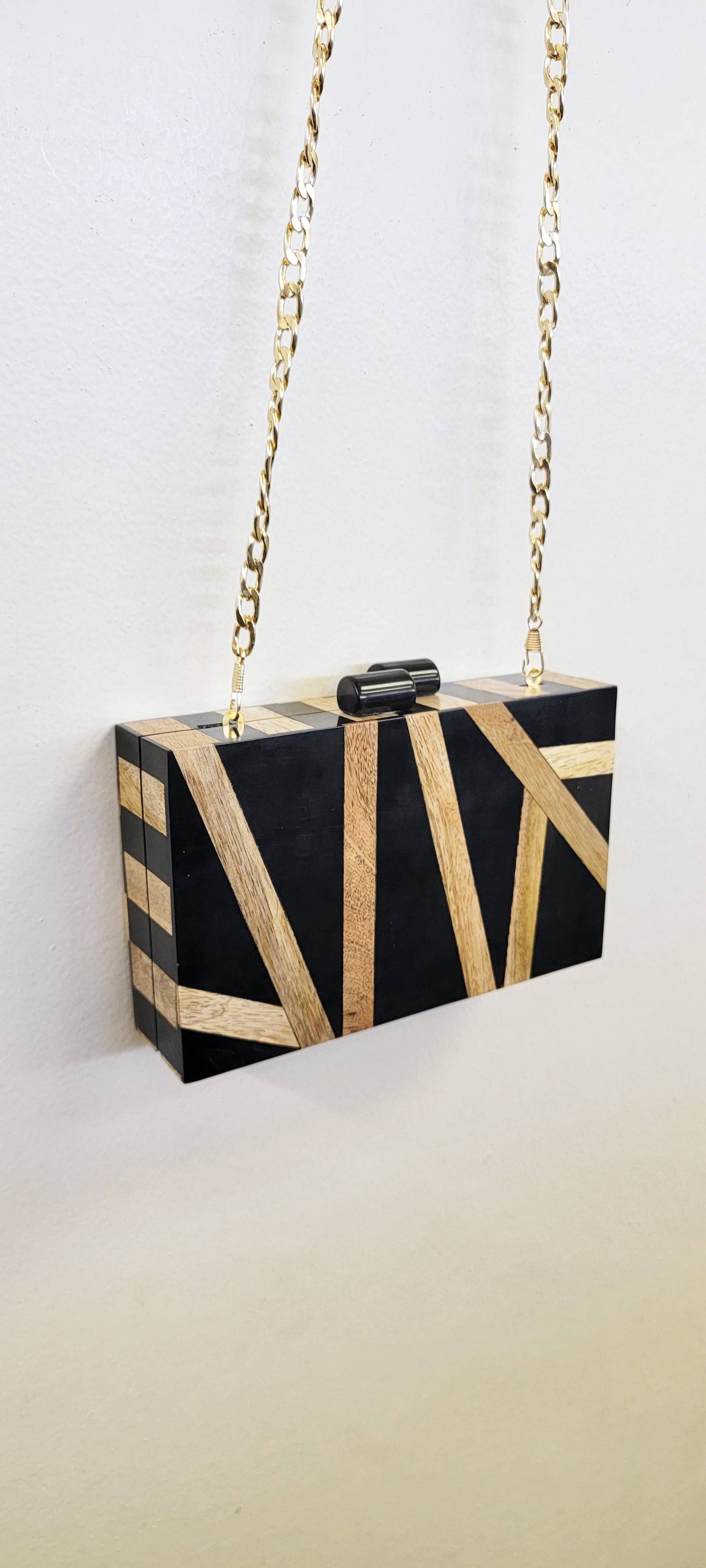 BOX BAG WOOD AND ACRYLIC INLAY BLACK FOREST