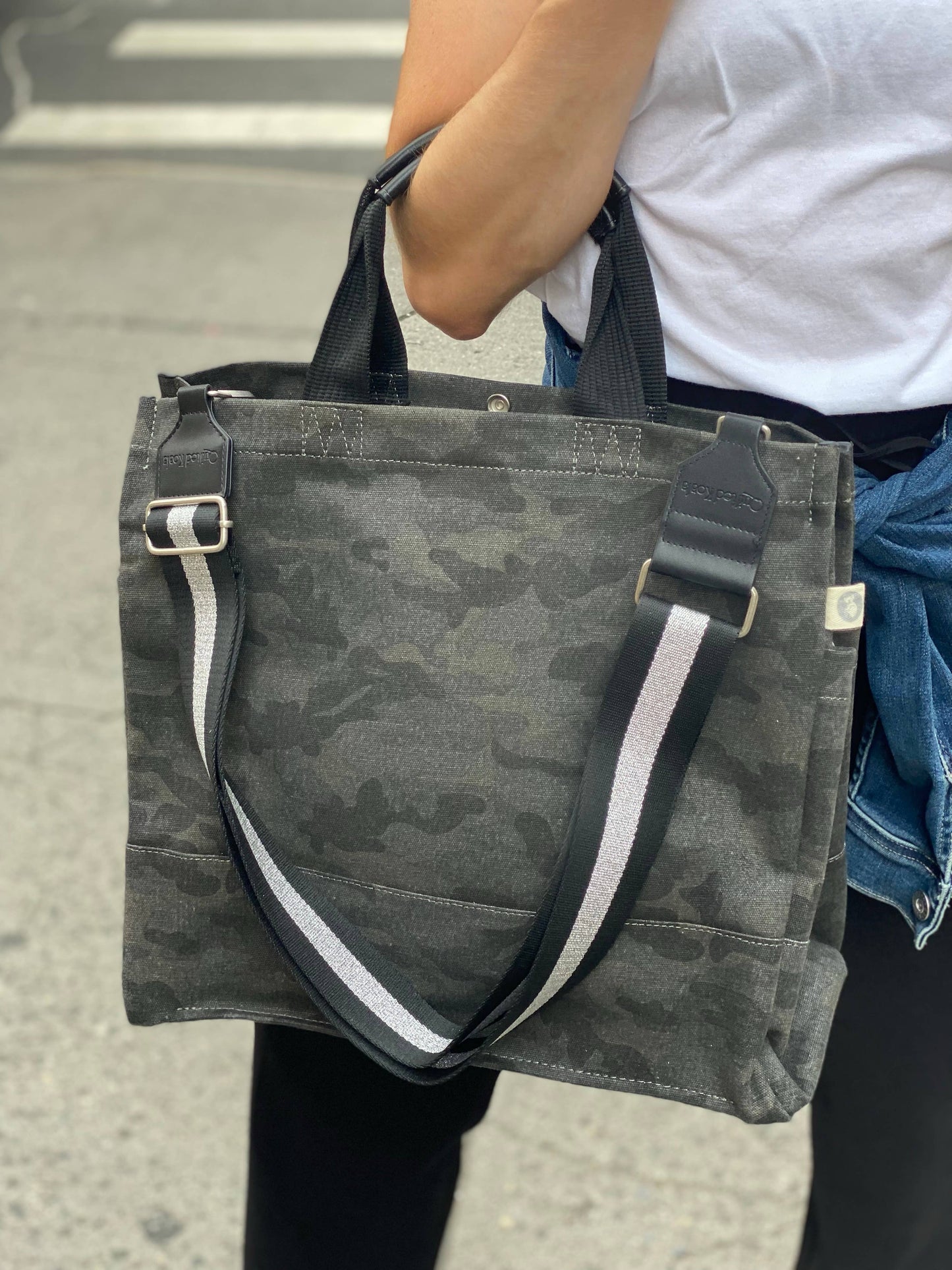 Black Camo Luxe North South Crossbody Bag