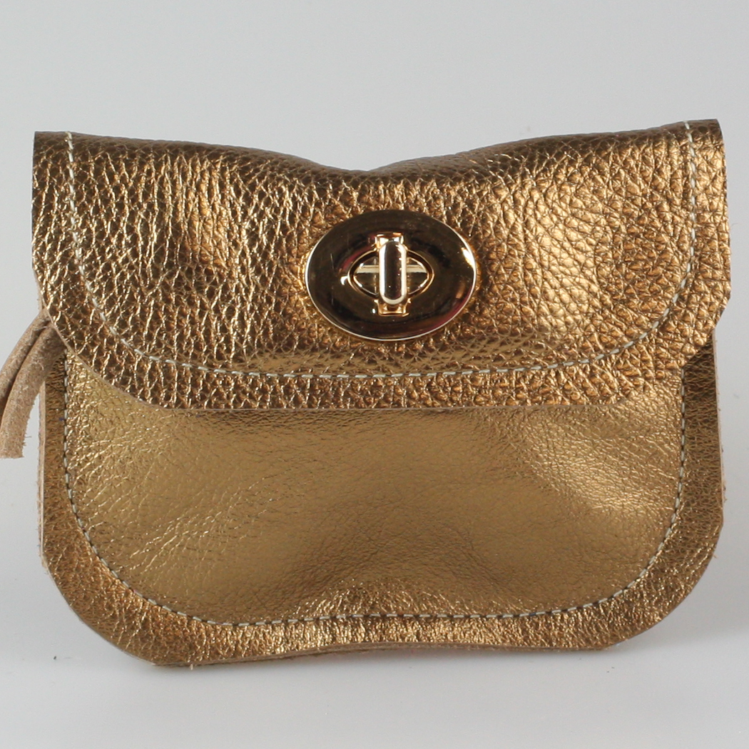 The Turnlock Metallic Leather Wallets: 3 sizes!: Silver / Hamilton: 8"x4.5"