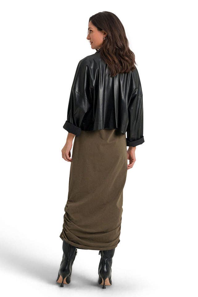 Cotton Lycra Ruched Tank Dress - Turtle: 1