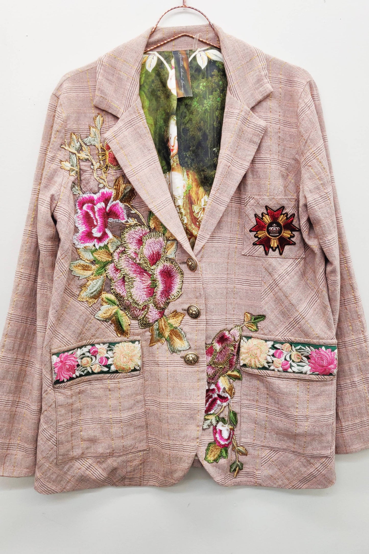 Sudden Sensation Blazer | Pink Jacket | Embroidered Jacket: Pink Ash / S