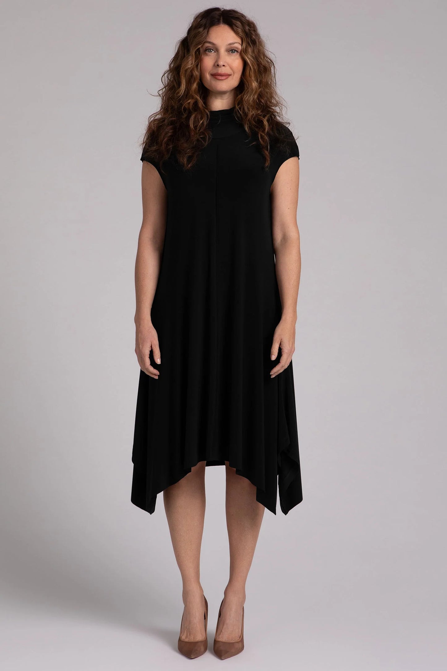 Flounce Funnel Neck Dress 28181-0 - Sympli