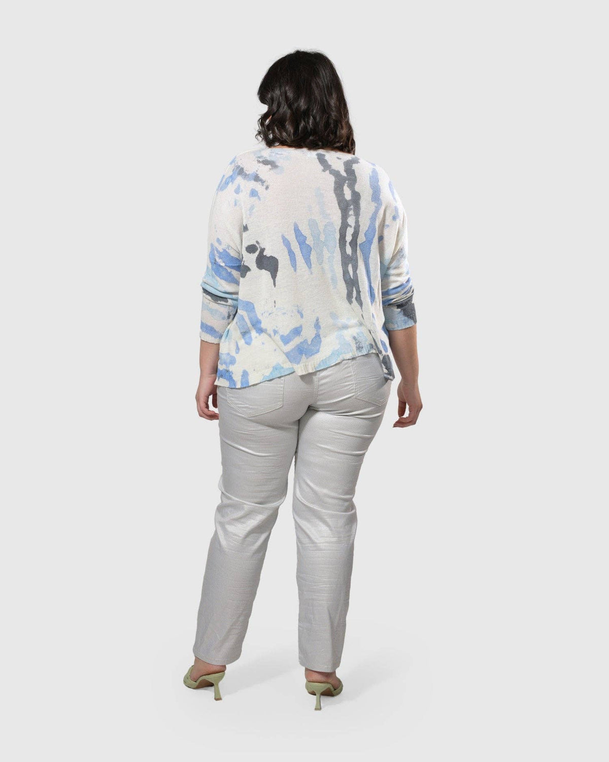 Pinstripe Iconic Stretch Jeans, Silver/white: Silver / 4 (US 12-14)