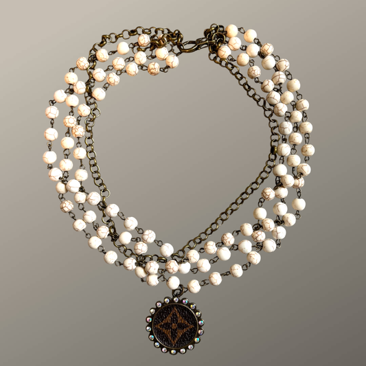 White Howlite Turquoise Layered Necklace