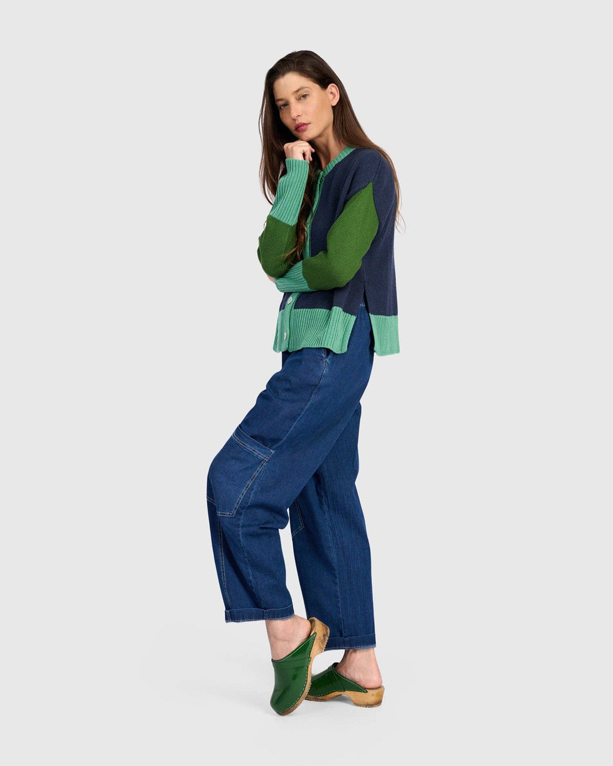 Marmalade Cardigan, Blue/Green: Midnight / ONE SIZE