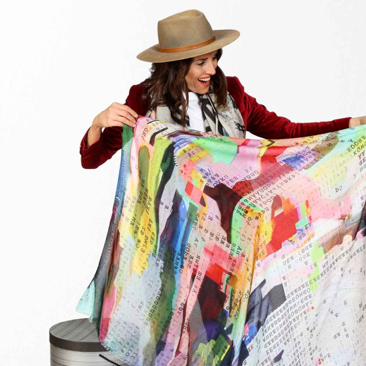 Women's Silk Modal Scarf - The Wave