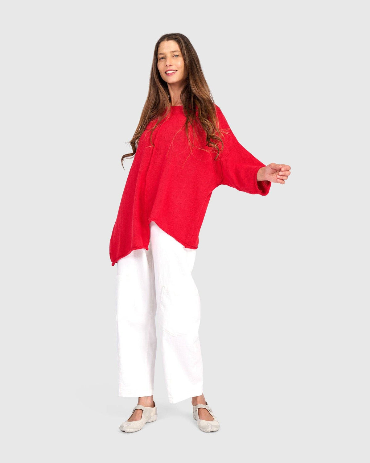 Attic Loose Sweater, Red: Red / ONE SIZE
