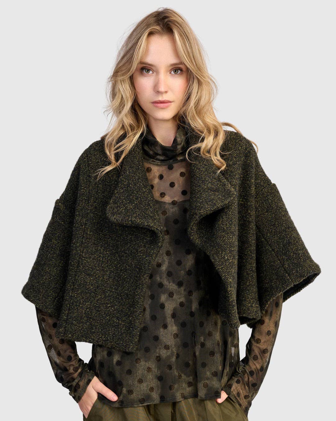 Urban Capulet Crop Jacket, Khaki: Khaki / S (US 8-12)