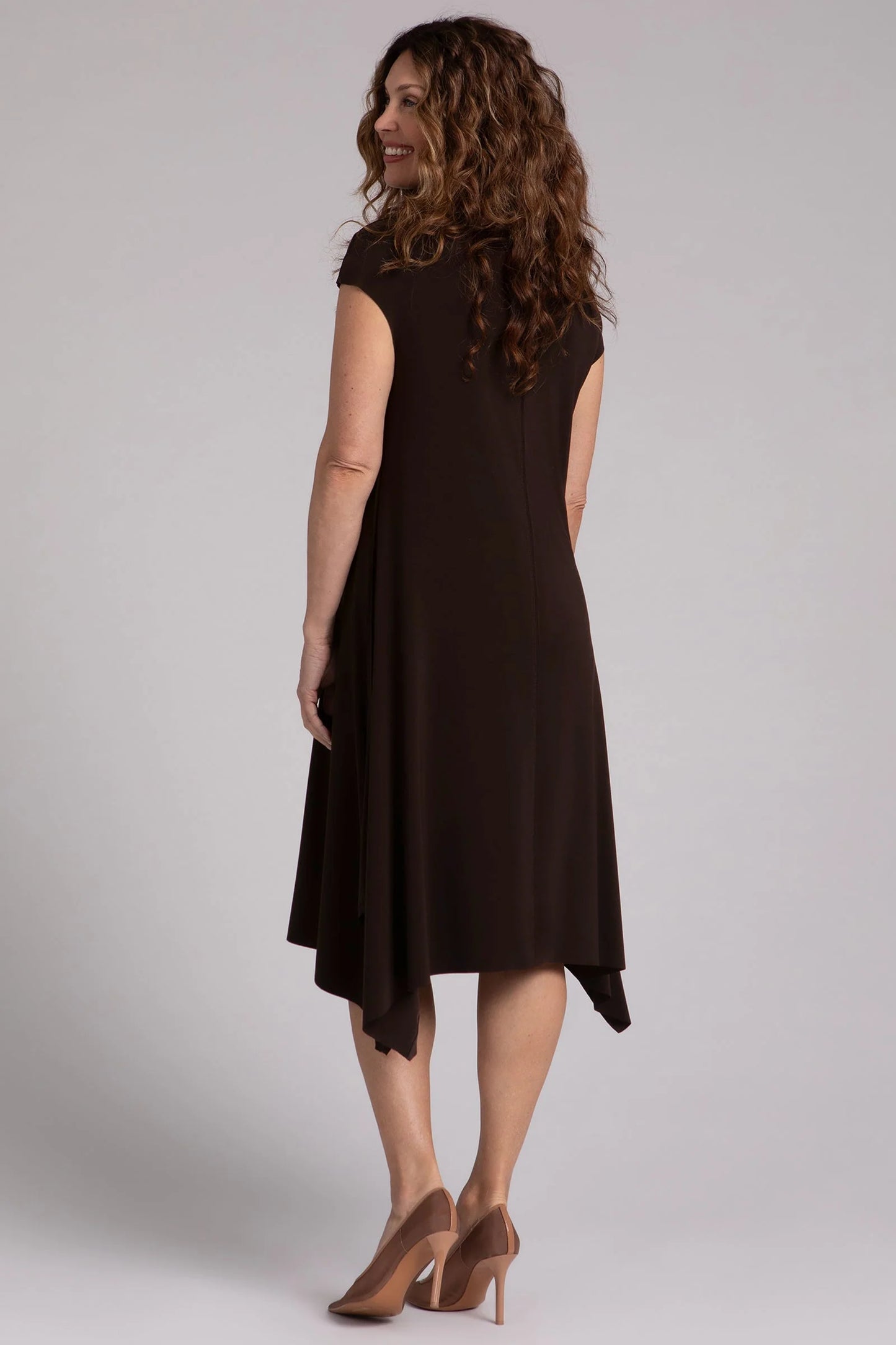 Flounce Funnel Neck Dress 28181-0 - Sympli