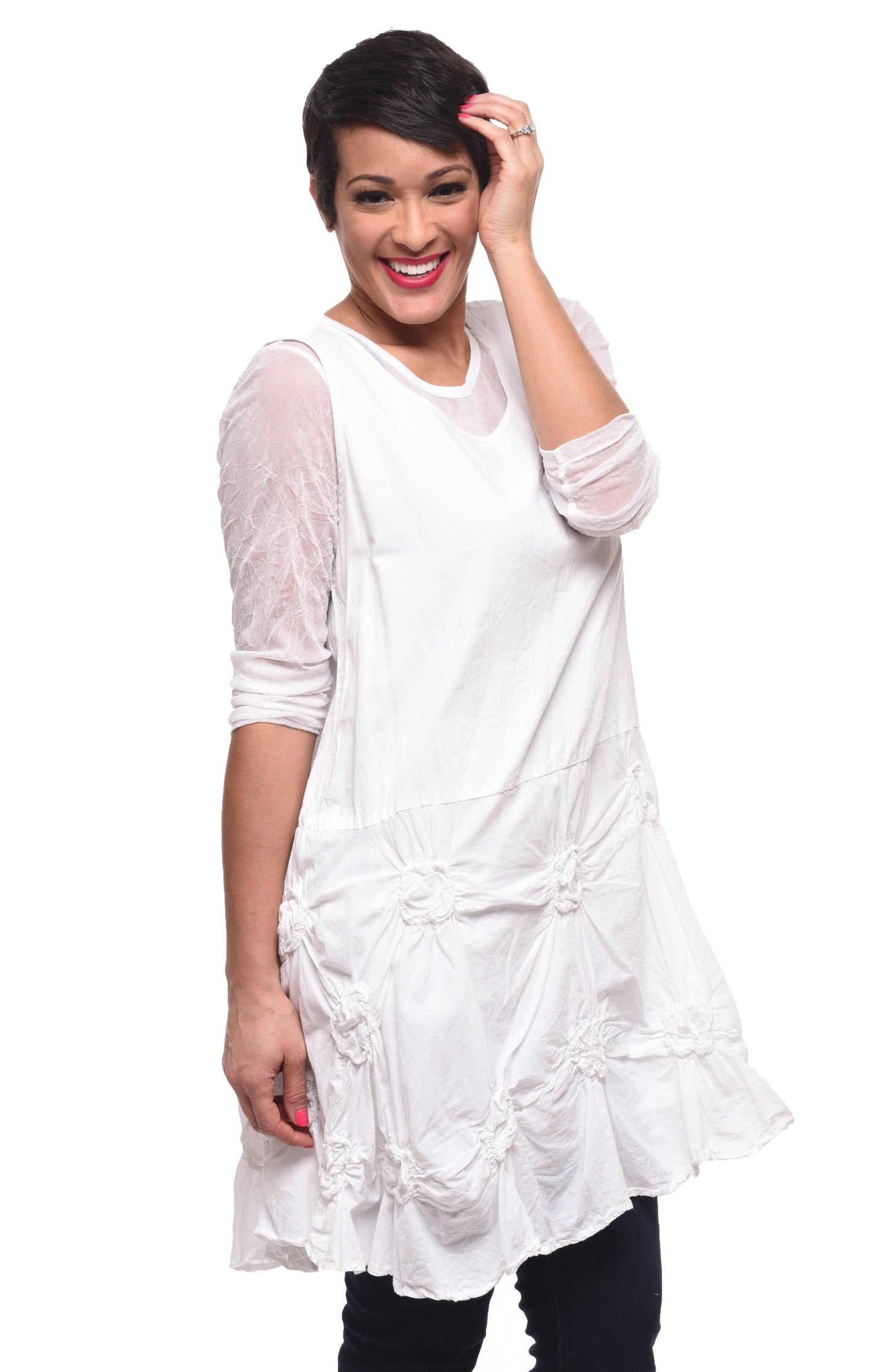 VT30 Mesh Tee in White: S