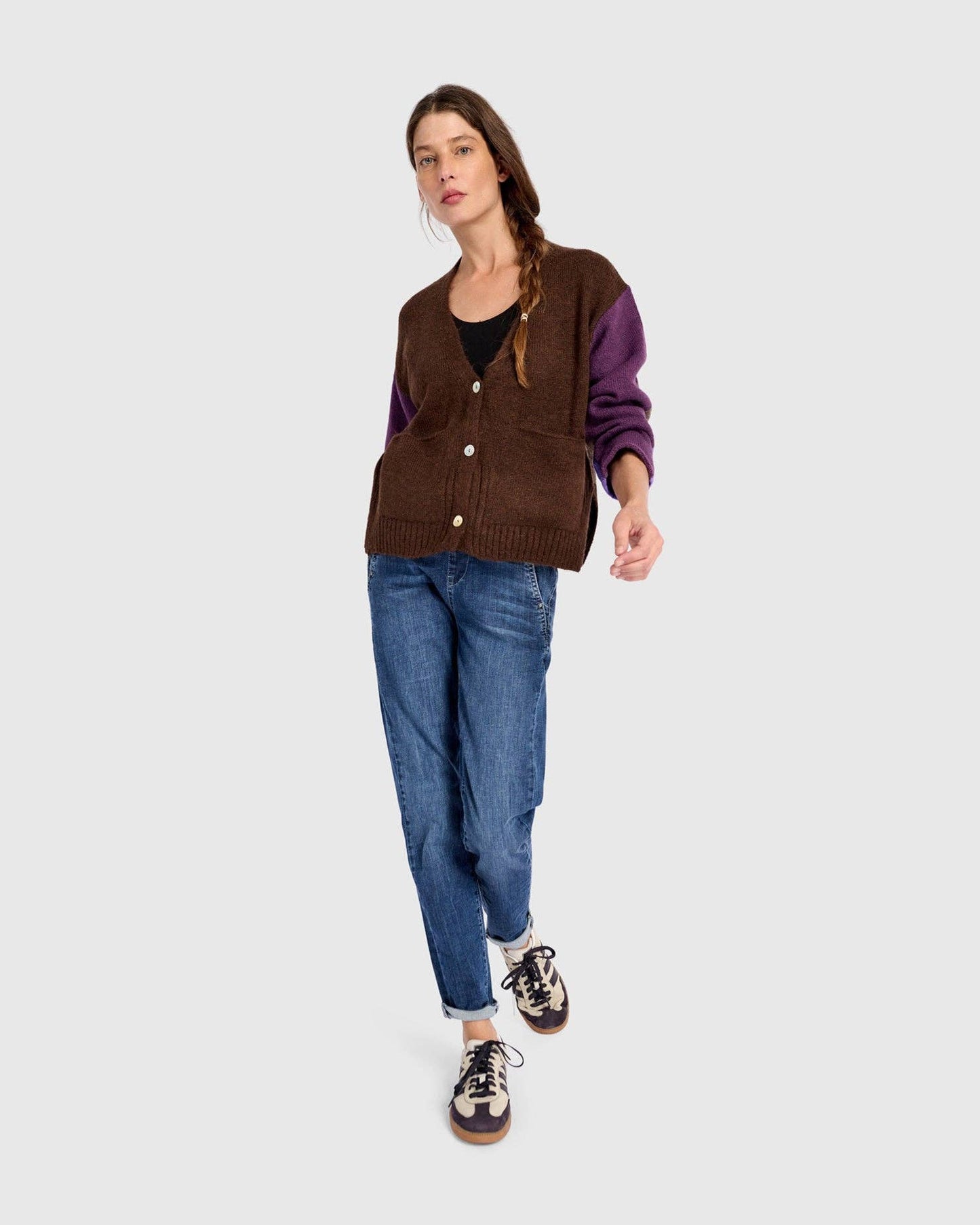 Finch Cardigan, Brown/Purple: MIX / ONE SIZE