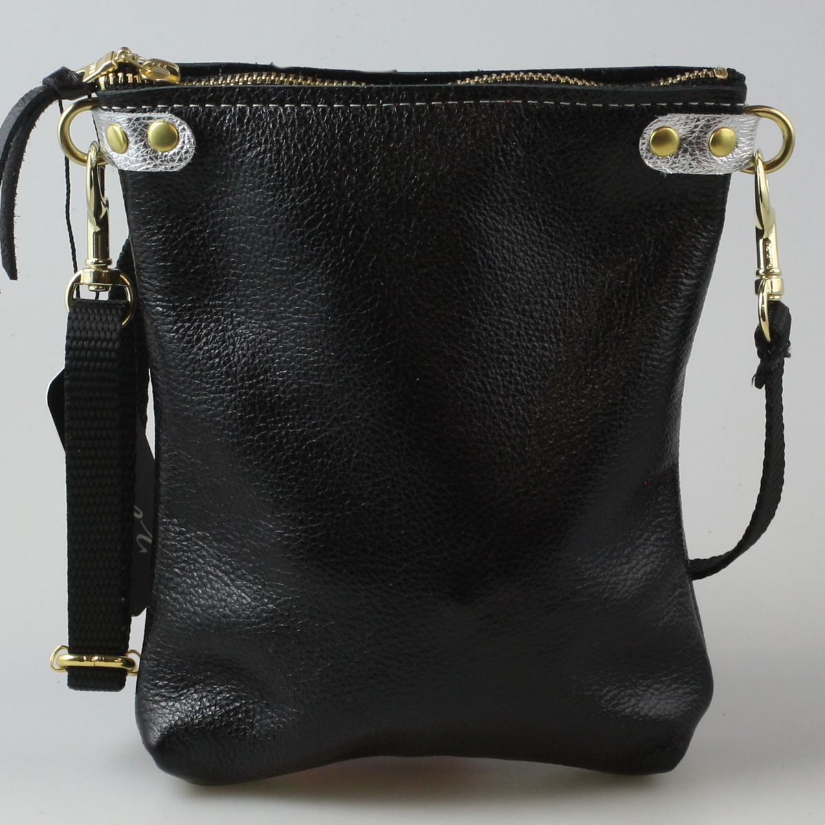 The Lisa Cellphone Crossbody Pouch : Fuschia / Black Webbing Crossbody Strap