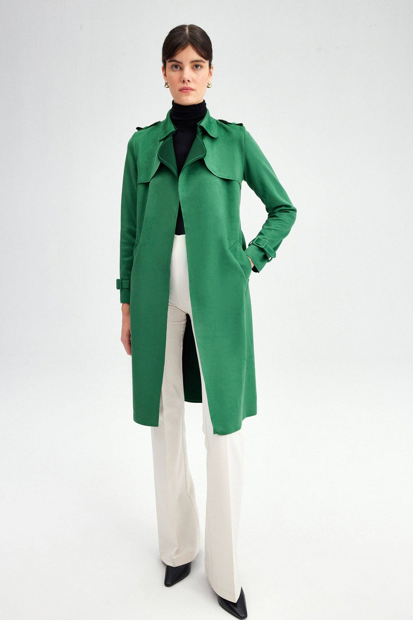 Suede Trench Coat 23F1R0141 - Touché Prive