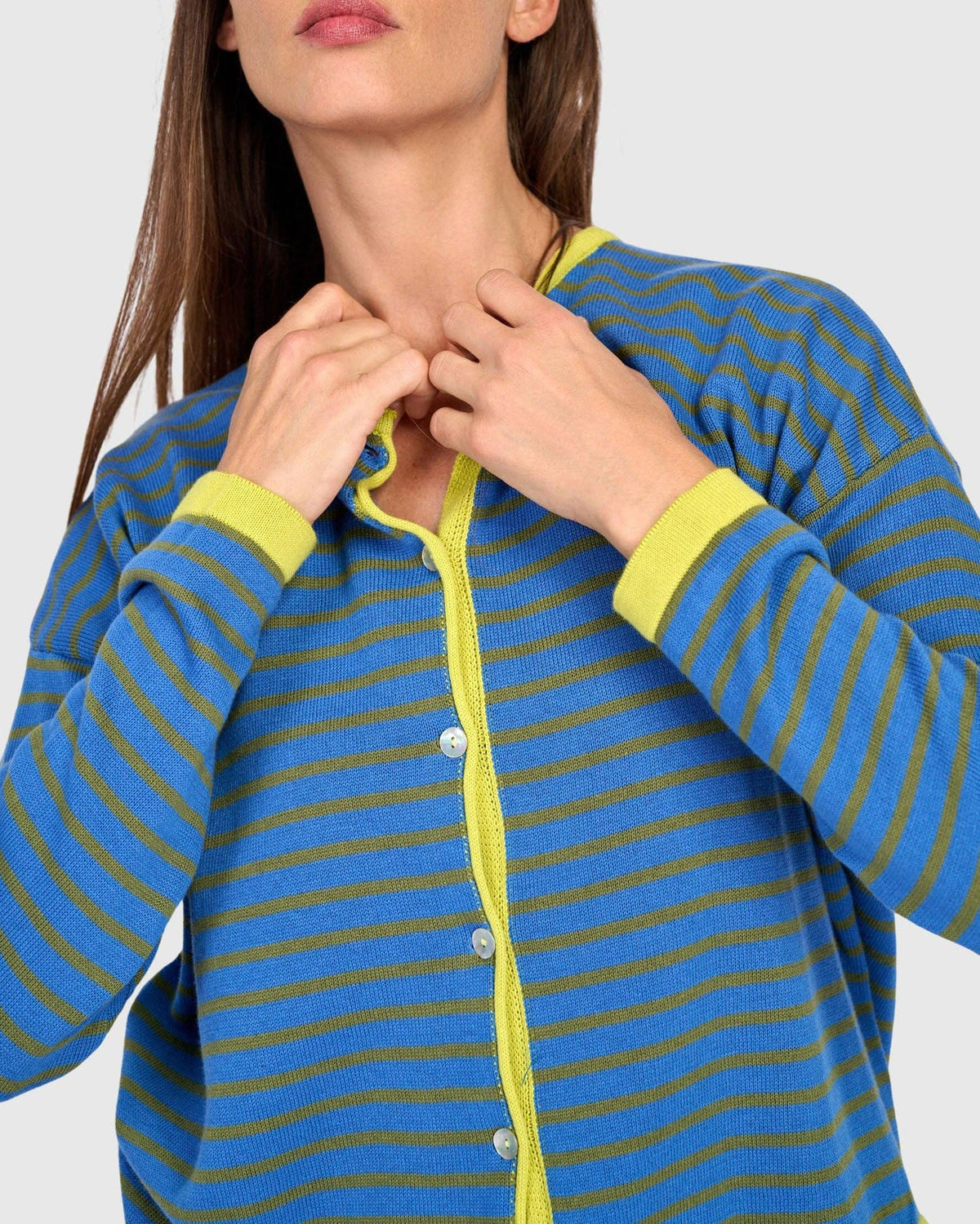 Thimble Trimmed Cardigan, Indigo: Indigo / ONE SIZE