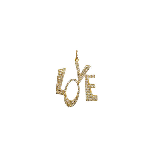 Funky Love CZ  Charm: Gold