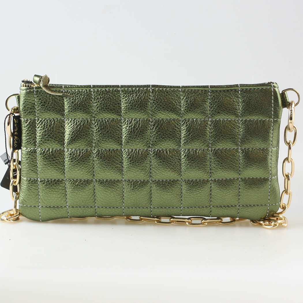 The QUILTED Sophia: Mango / Chain Shoulder Strap