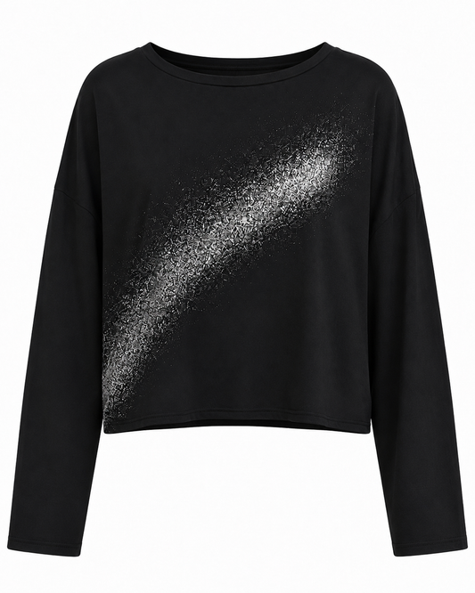Pima Cotton Mini Bleached Luxury Boxy T-Shirt - Black