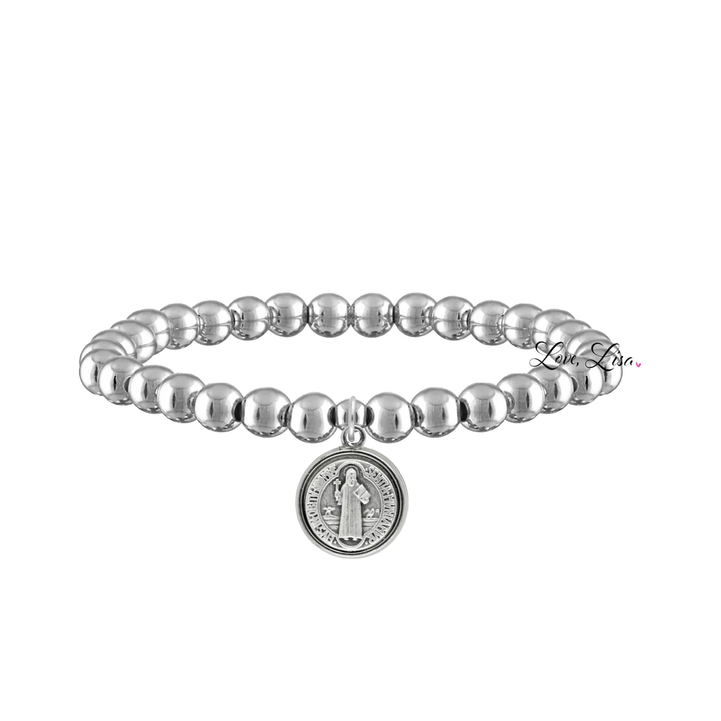 Catholic Medal Saint Stretch Bracelets  & Prayer Cards: Yellow Gold / St. Michael