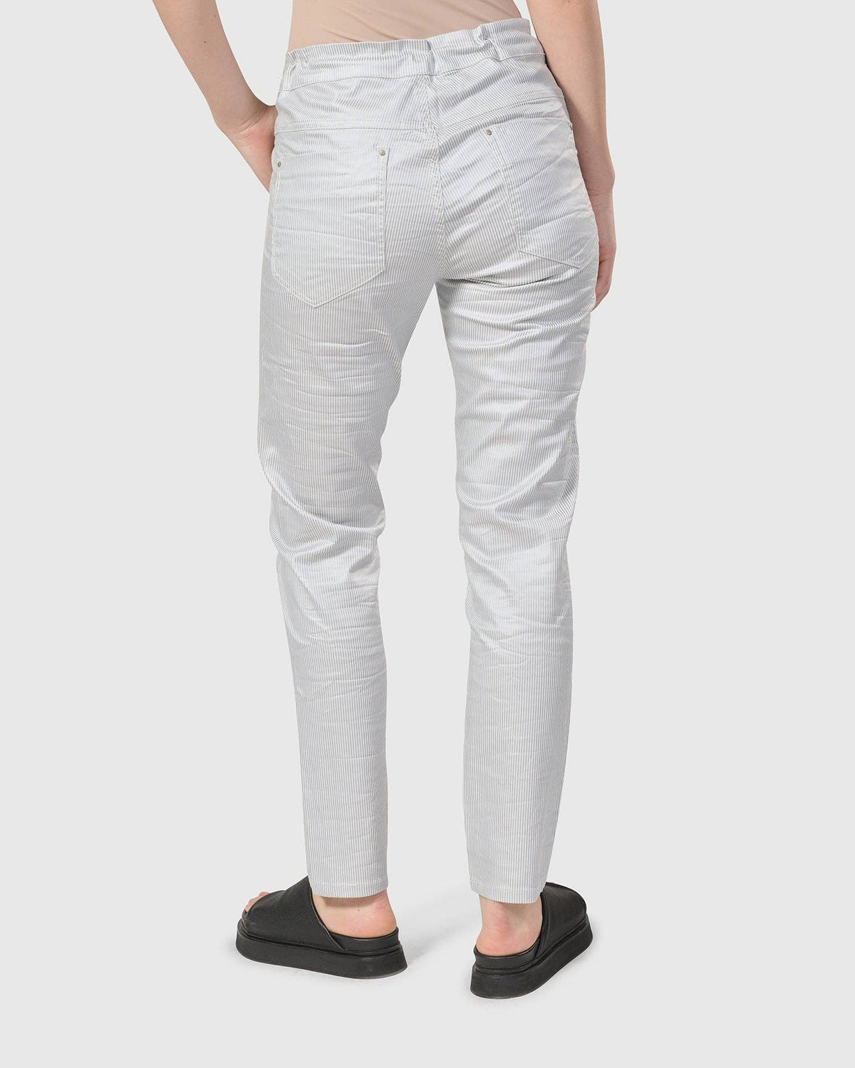 Pinstripe Iconic Stretch Jeans, Silver/white: Silver / 4 (US 12-14)