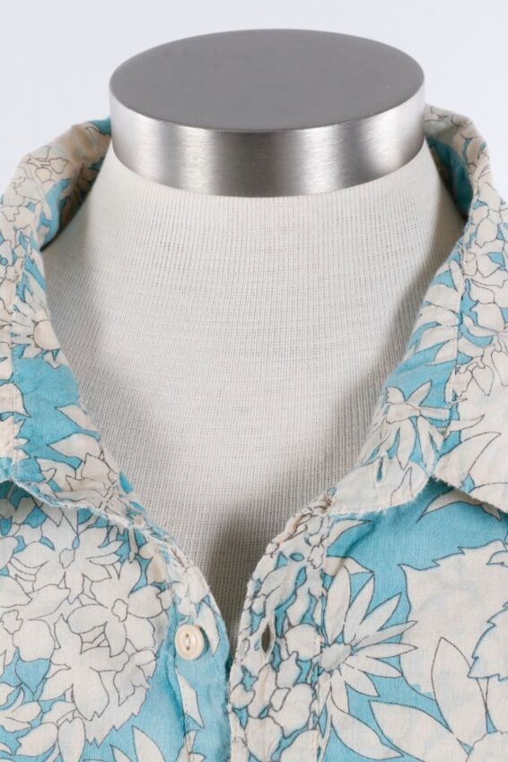Blockprint Tora Shirt with Hand Sewn 1123 - Magnolia Pearl