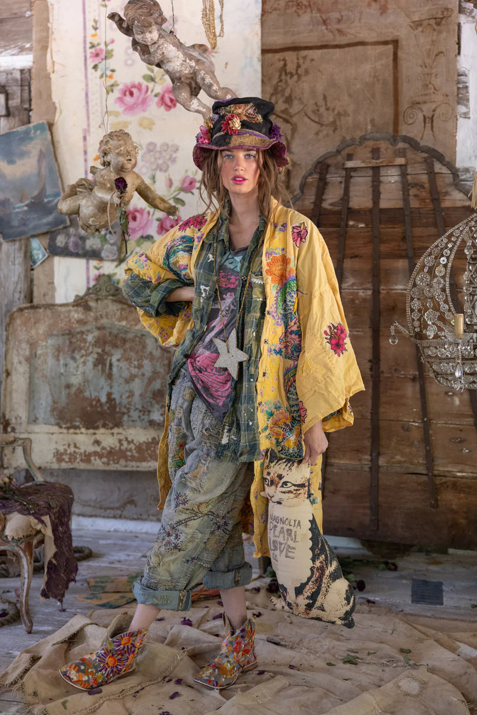Dragon Romani Kimono 1163 - Magnolia Pearl
