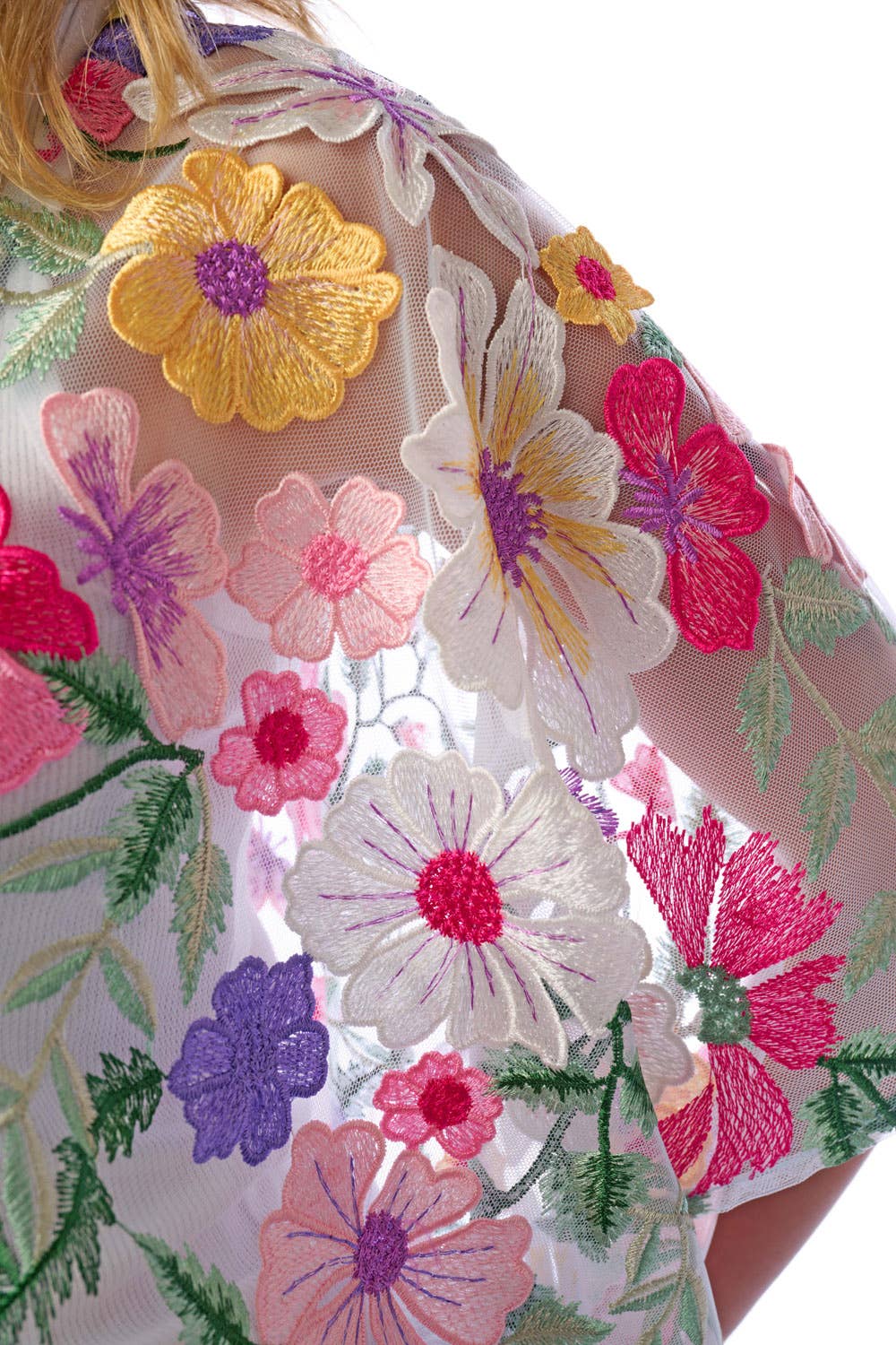 Carmelia Kimono | Floral Mesh Kimono | Women’s Kimono: Floral Mesh / One size