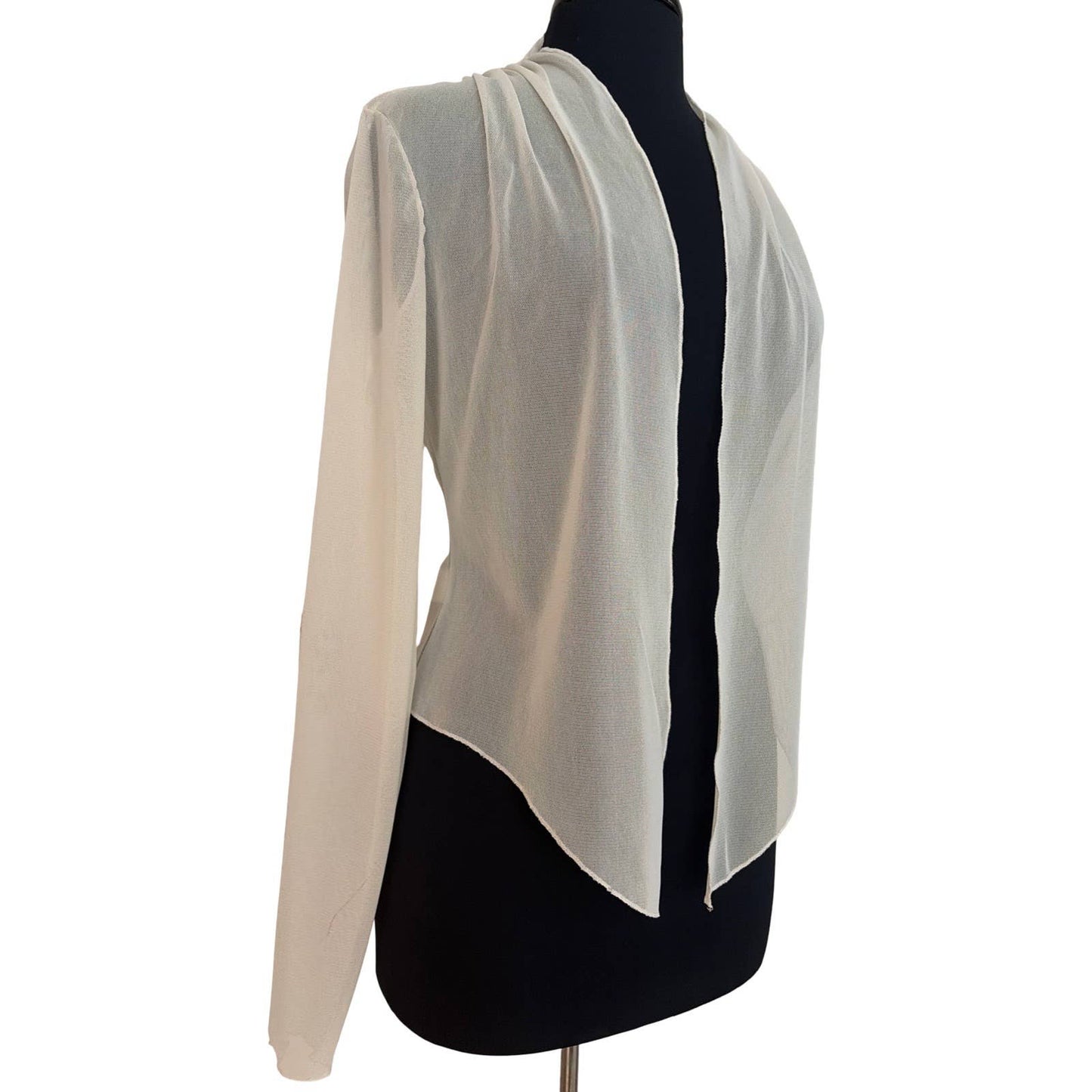 MAXIMA Sheer long Sleeve jacket Bolero - CREAM: M