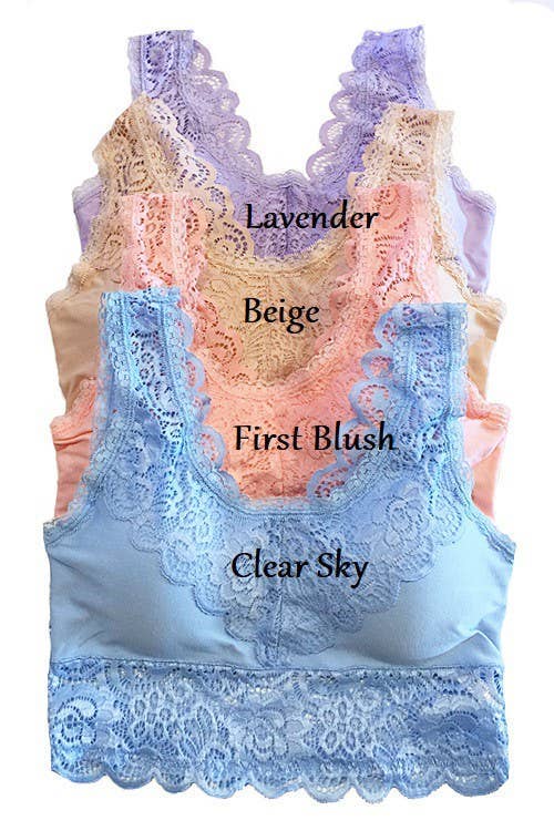 Plus Padded Lace Bralette: BLACK / 3-3 (1XL-2XL)