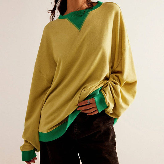 Color Block Loose Fit Sweatshirt for Women: E24W0439-6810 / S