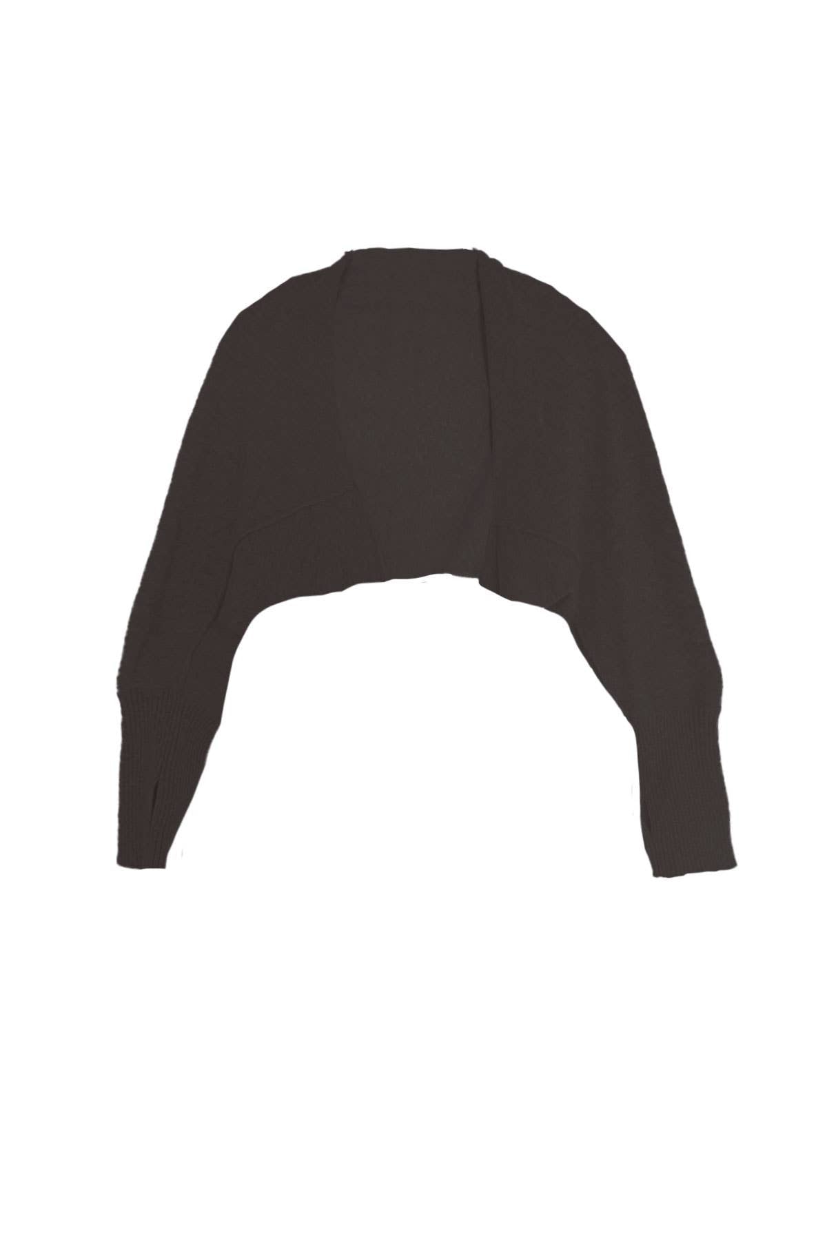 Washable Cashmere Ballerina Shrug Sweater: Black / S/M