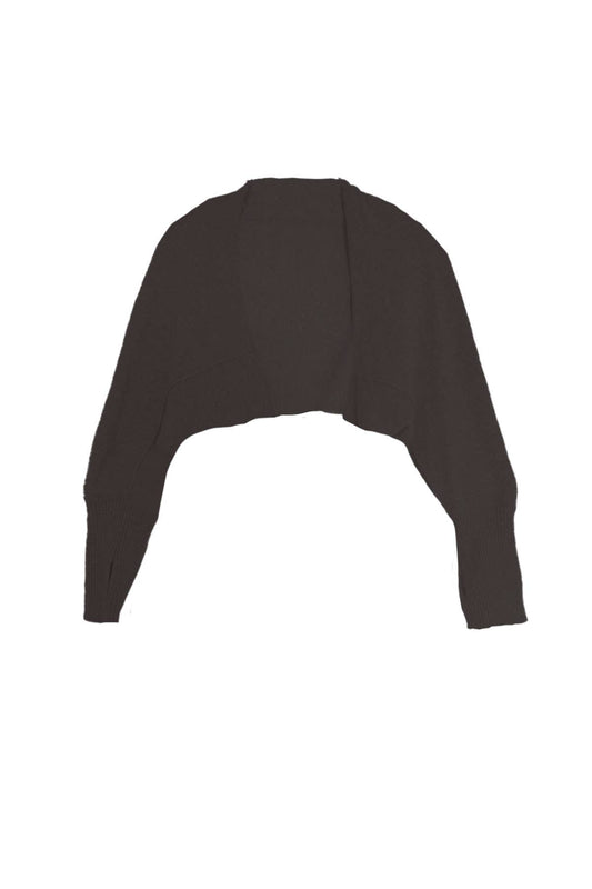 Washable Cashmere Ballerina Shrug Sweater: Black / S/M