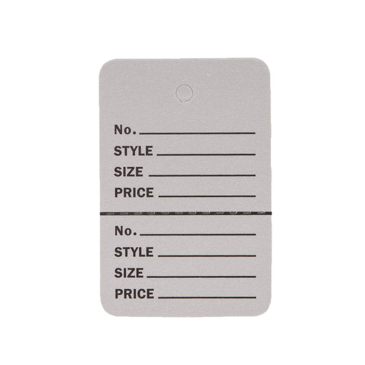 Unstrung Perforated Coupon Price Tags: Gray / Case of 1000 / Large