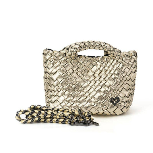 NEW Tiny Mini Woven Tote - Gold
