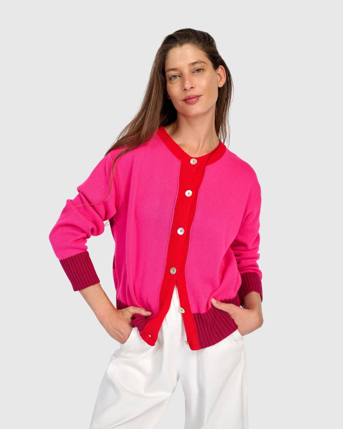 Cricket Cardigan, Fuchsia: Fuchsia / ONE SIZE
