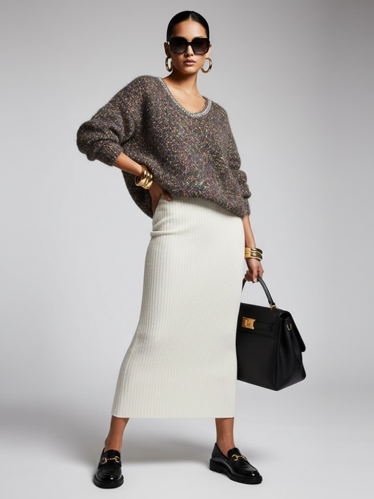 Women's Eco Knitwear HUNTS POINT NY CITY Collection BYMANYC ® New York: Grey / One Size Fits All