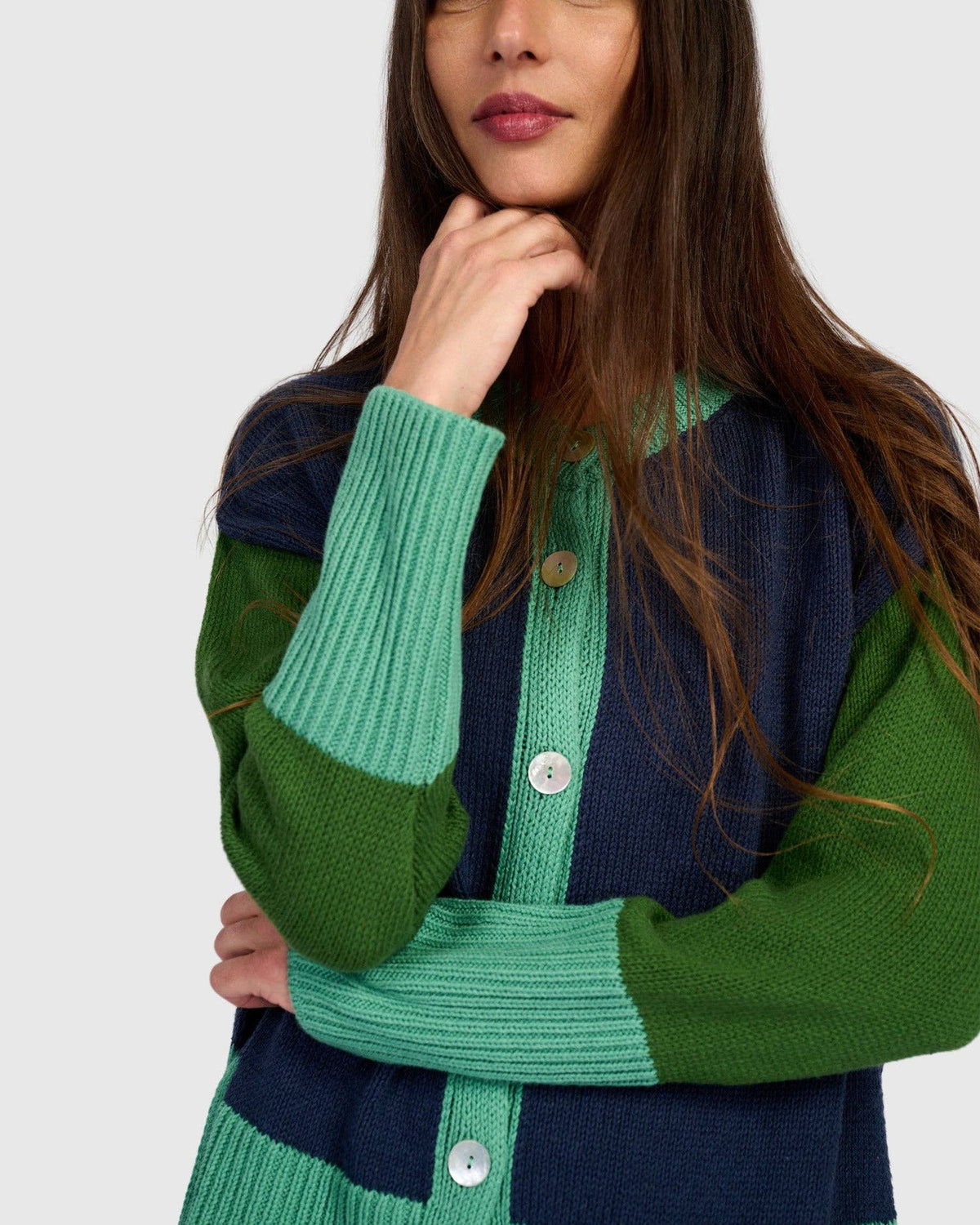 Marmalade Cardigan, Blue/Green: Midnight / ONE SIZE