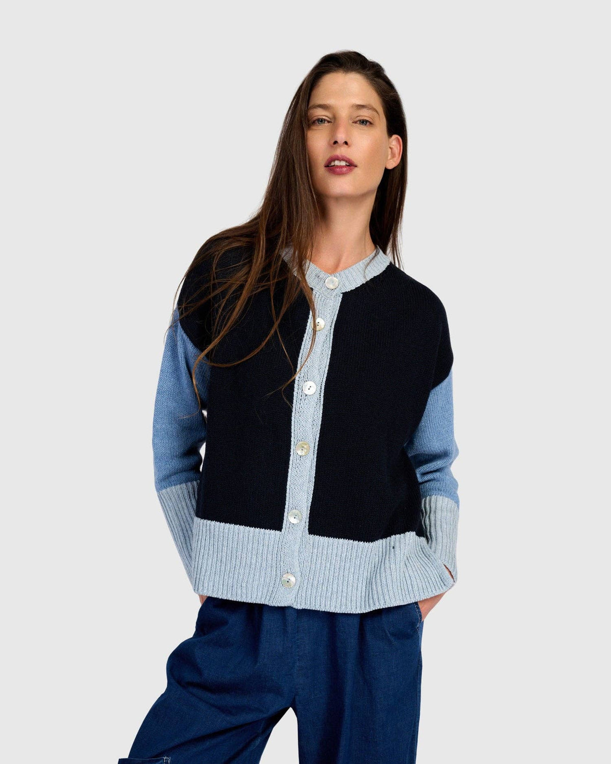 Marmalade Cardigan, Blue Mix: NAVY / ONE SIZE