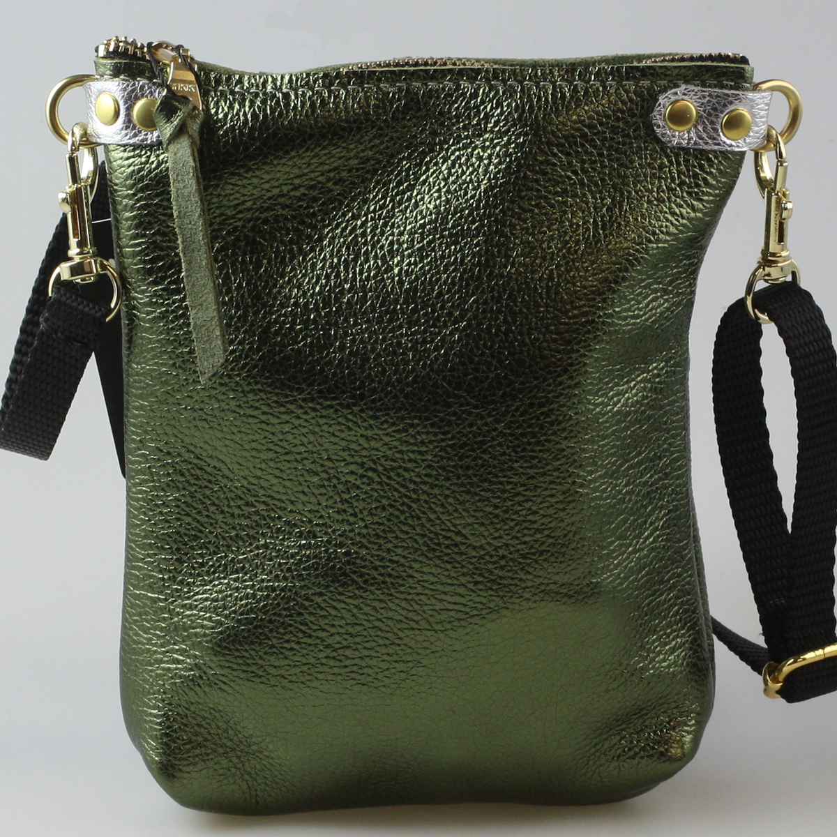 The Lisa Cellphone Crossbody Pouch : Mango / Black Webbing Crossbody Strap