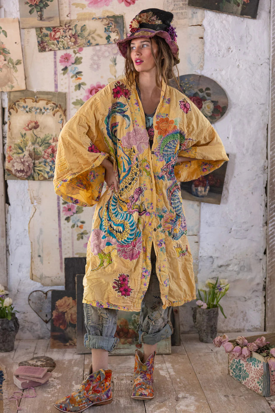 Dragon Romani Kimono 1163 - Magnolia Pearl