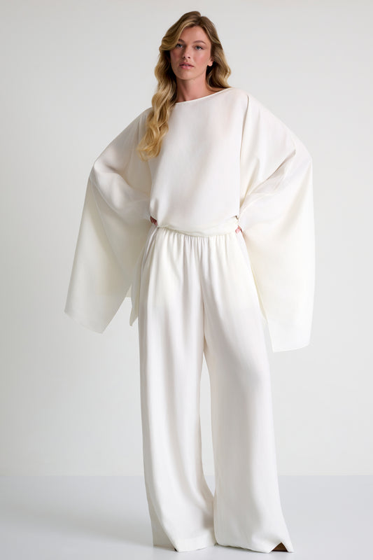 Soft Twill Wide-Leg Pants 52661-52 - SHAN
