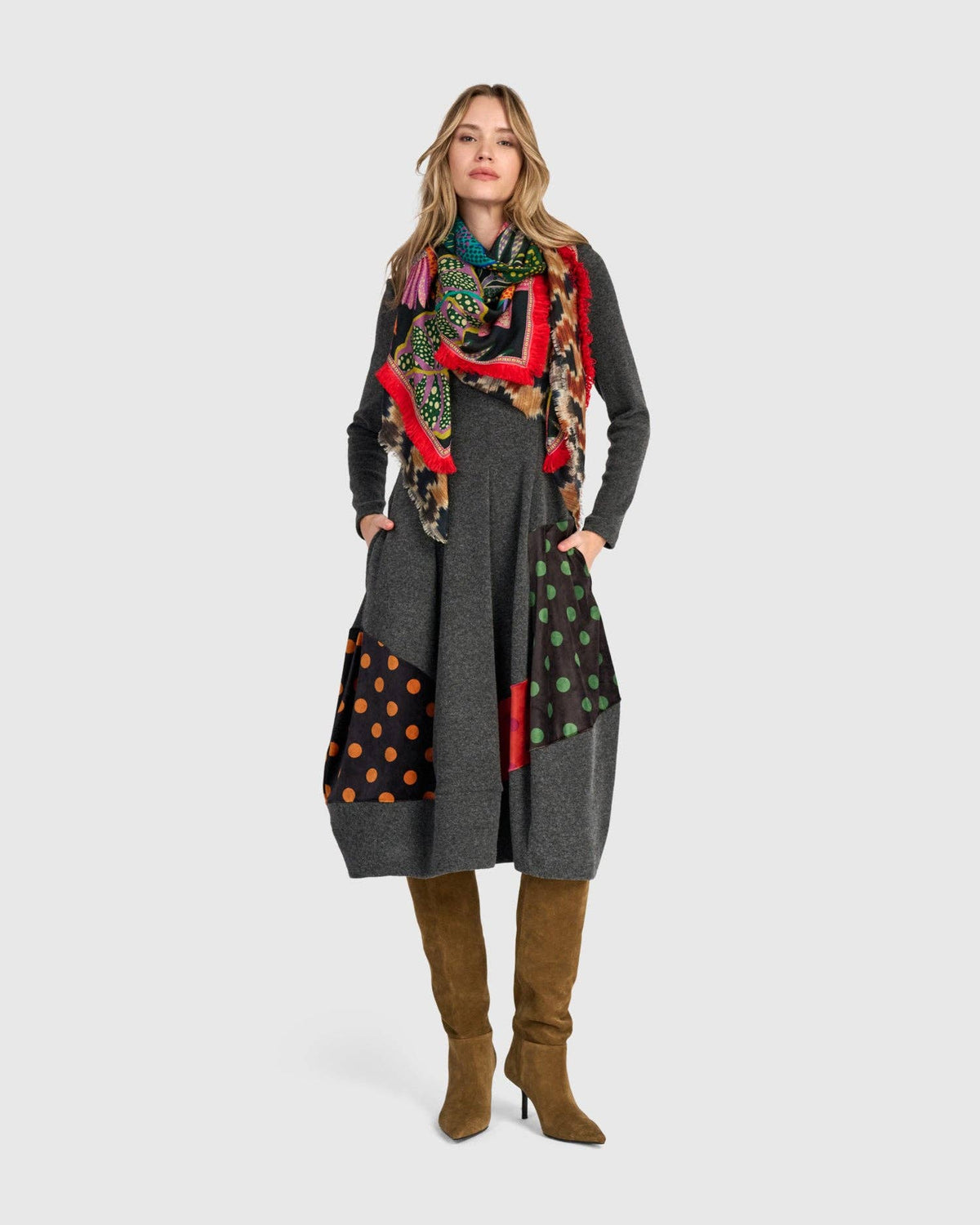 Moxie Cocoon Dress, Carbon/Dots: MIX / 1 (US 6-8)