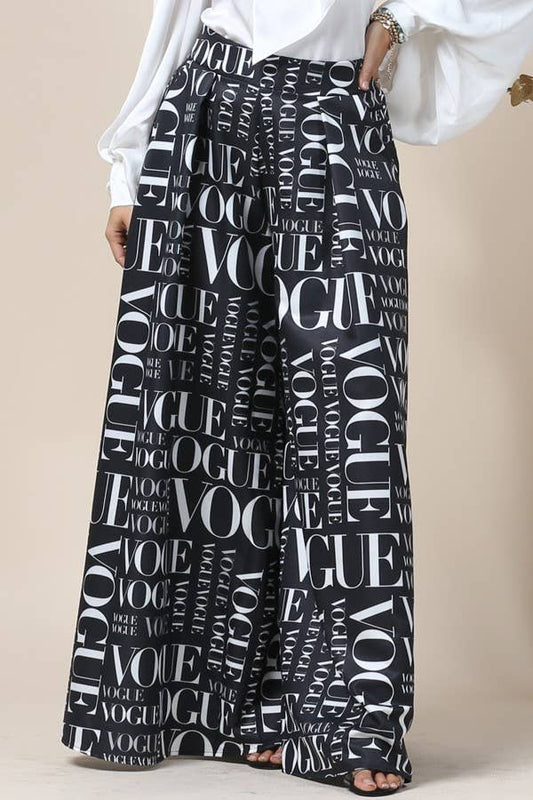 P919-2467-Vogue Bk print palazzo pants