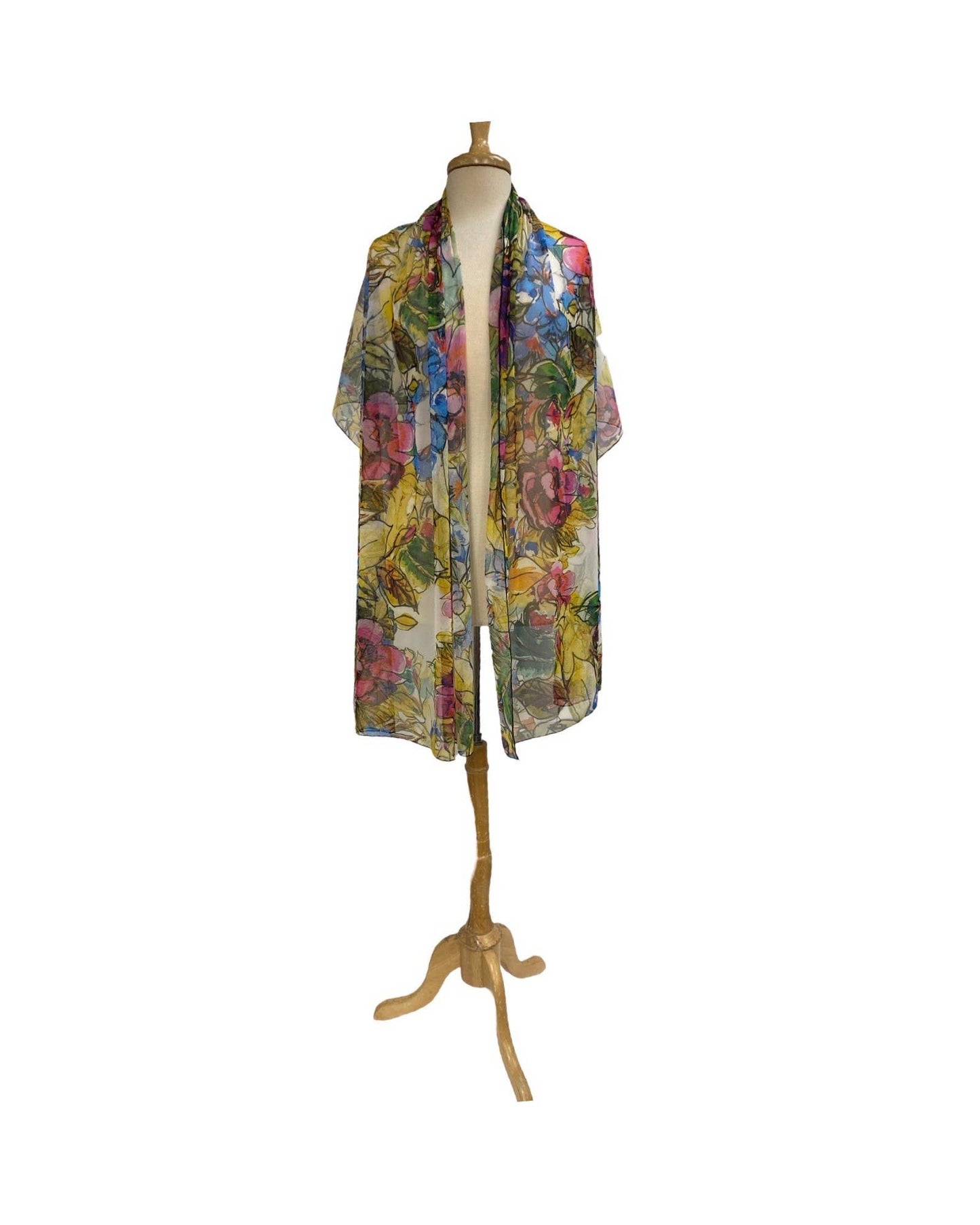 JADE Long & Wide Print Mesh Shawl Stole Wrap: OS