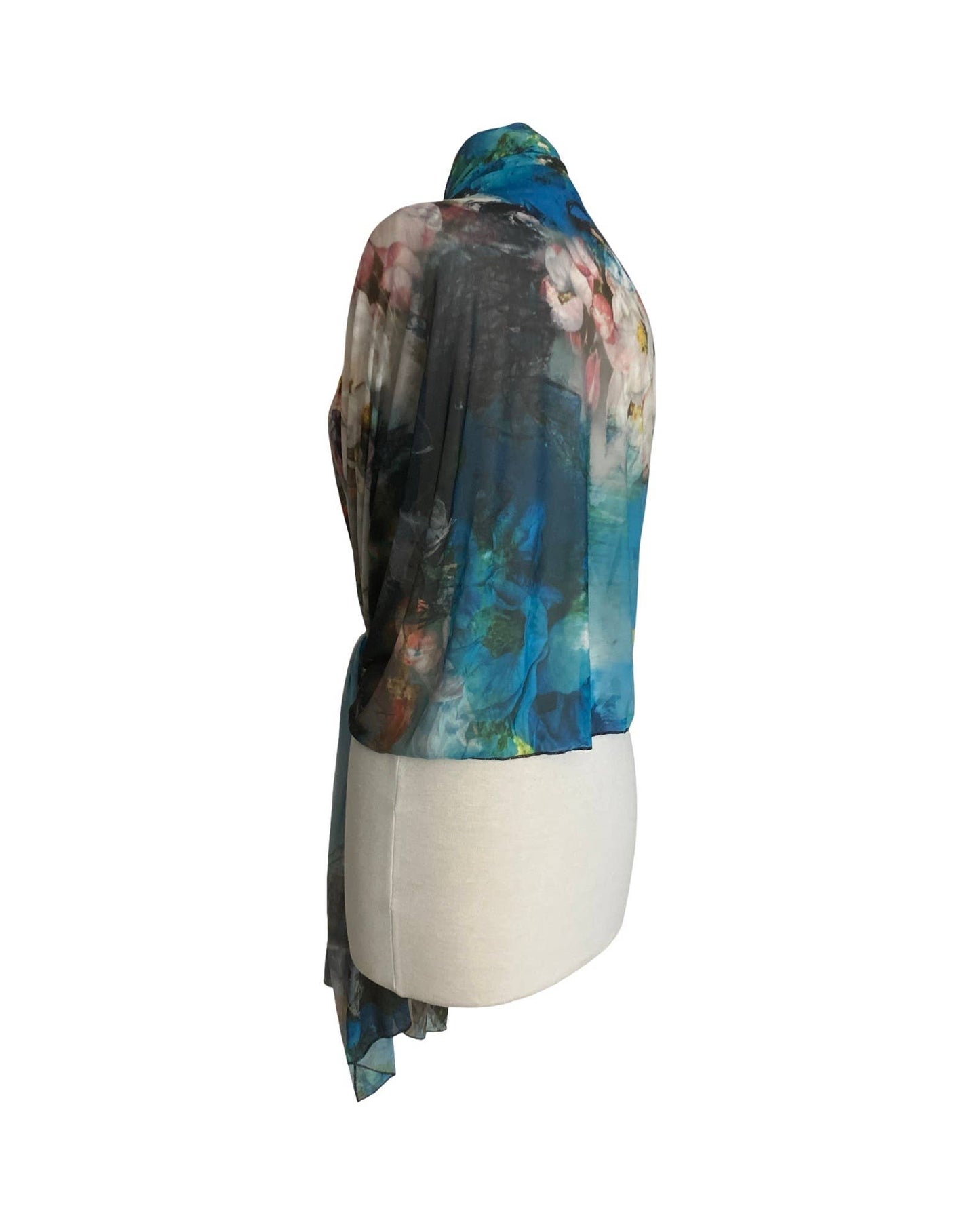 TIANNA Long & Wide Print Mesh Shawl Stole Wrap : OS